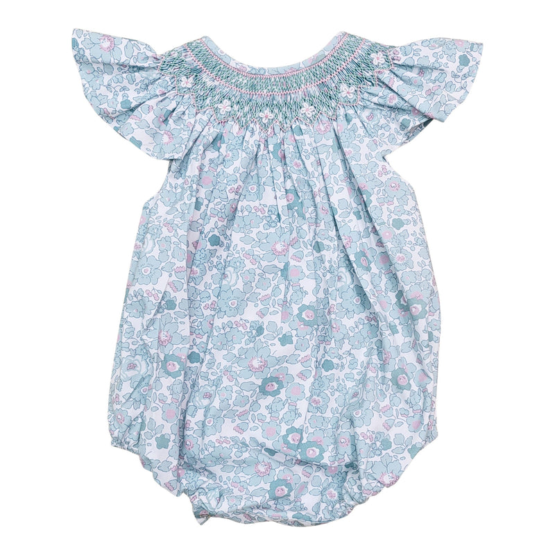 SWEET DREAMS MARIE TAL GREEN FLORAL PRINT SMOCKED BUBBLE