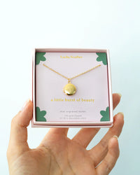 LUCKY FEATHER MINI ENGRAVED LOCKET XO