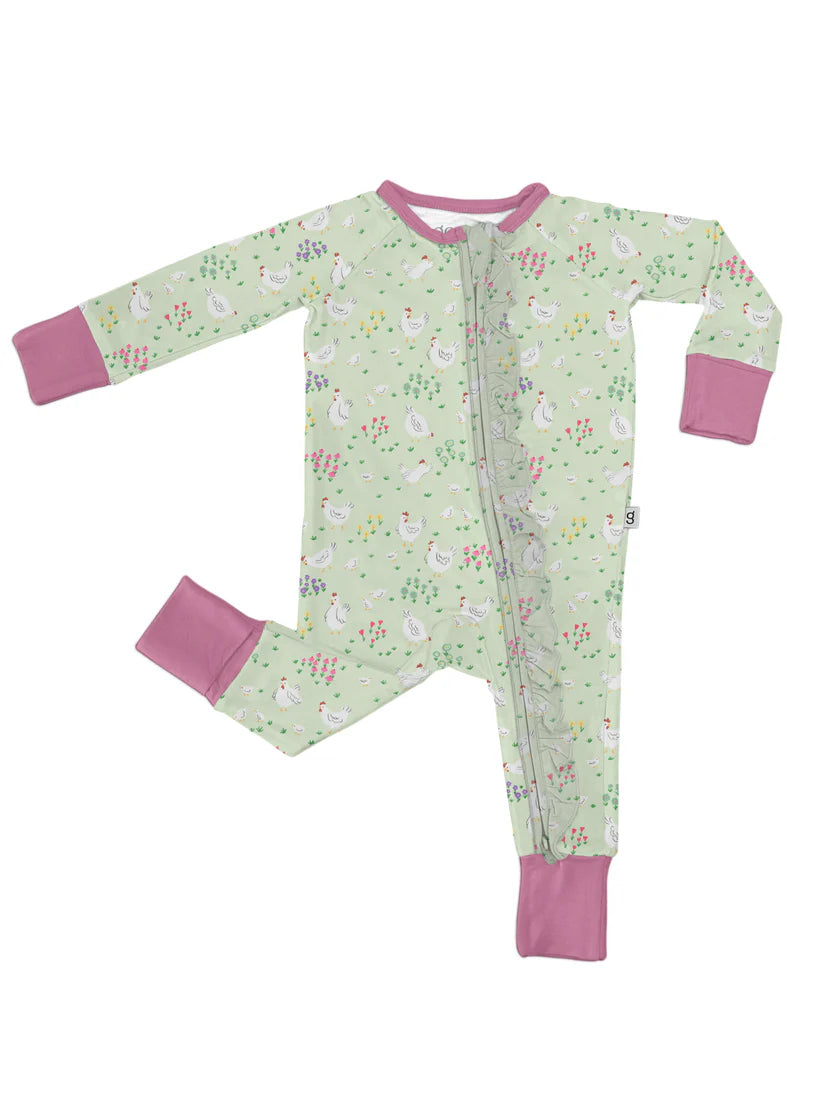 GOOSIES LS ZIP PJ SPRING CHICKENS