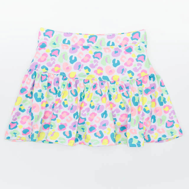 AZARHIA NEON LEOPARD GATHERED SKORT