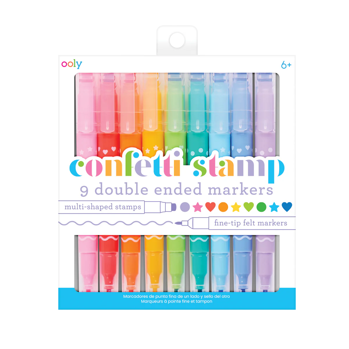 OOLY CONFETTI STAMP DOUBLE ENDED MARKERS