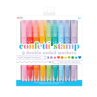 OOLY CONFETTI STAMP DOUBLE ENDED MARKERS