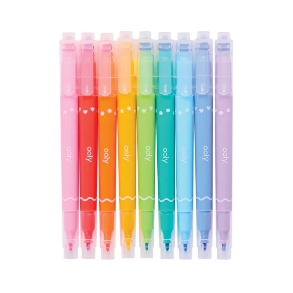 OOLY CONFETTI STAMP DOUBLE ENDED MARKERS