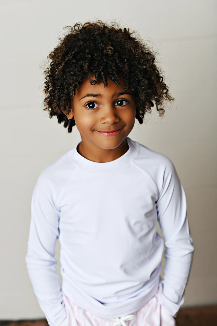 SWOON BABY UPF 50 BOY SWIM RASHGUARD WHITE