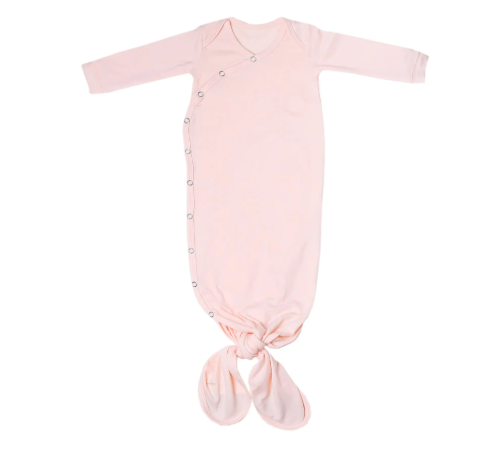 COPPER PEARL BLUSH KNOTTED NEWBORN GOWN