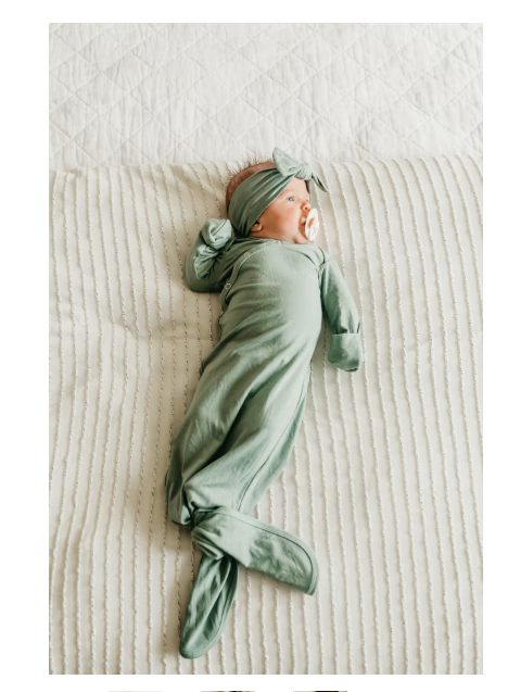 COPPER PEARL BRIAR KNOTTED NEWBORN GOWN
