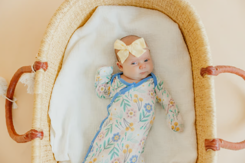 COPPER PEARL CLARA KNOTTED NEWBORN GOWN