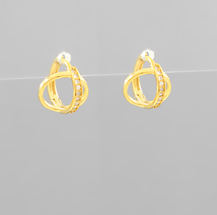 CROSS HOOP EARRING