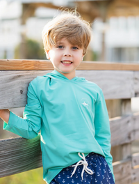 SALTWATER BOYS STRIPED MARLIN PERFORMANCE HOODIE