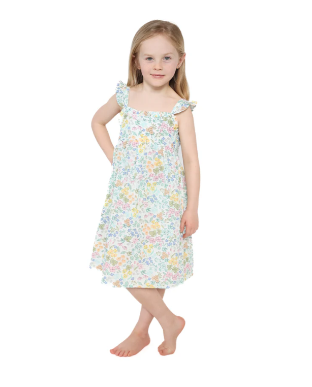 ANGEL DEAR SAMANTHA FLORAL PAPERBAG RUFFLE DRESS AND DIAPER COVER