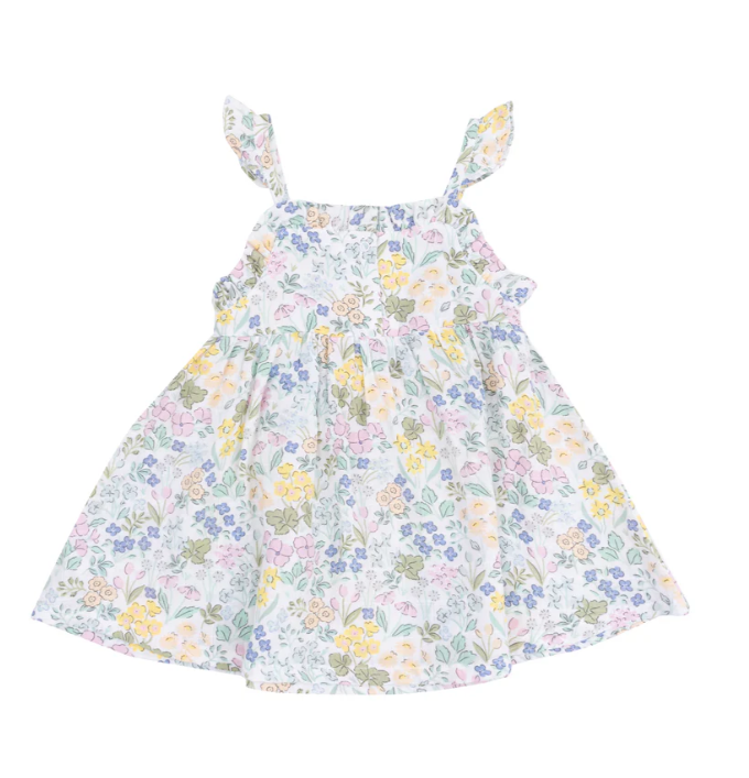 ANGEL DEAR SAMANTHA FLORAL PAPERBAG RUFFLE DRESS AND DIAPER COVER