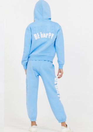 VINTAGE HAVANA PARADISE BLUE SMILE BE HAPPY PATCH PUFF ZIP HOODIE