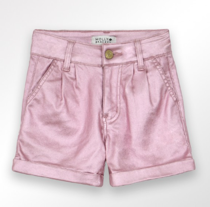 MOLLY BRACKEN GIRLS PINK METALLIC SHORTS