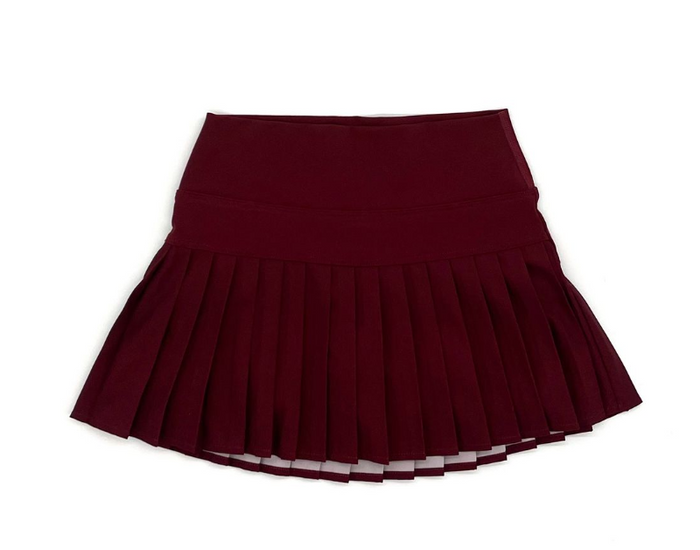 BLENDED SPIRIT MAROON ATHLETIC PLEAT SKIRT