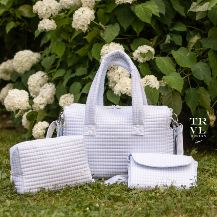 TRVL QUILTED STROLLER BAG BUNDLE PIMLICO STRIPE BLUE + CHANGER MATS + EVERYDAY