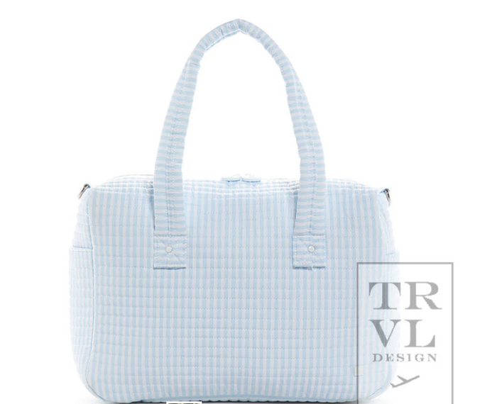 TRVL QUILTED STROLLER BAG BUNDLE PIMLICO STRIPE BLUE + CHANGER MATS + EVERYDAY
