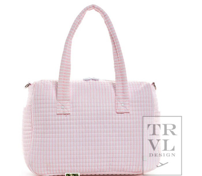 TRVL QUILTED STROLLER BAG BUNDLE PIMLICO STRIPE PINK+ CHANGER MATS + EVERYDAY