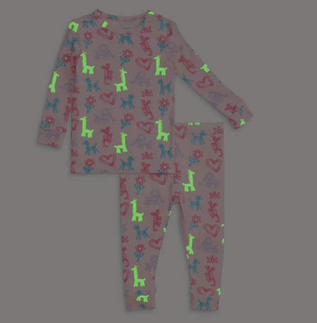 MAGNETIC ME PINK PARTY ANIMAL GLOW IN THE DARK PAJAMA SET