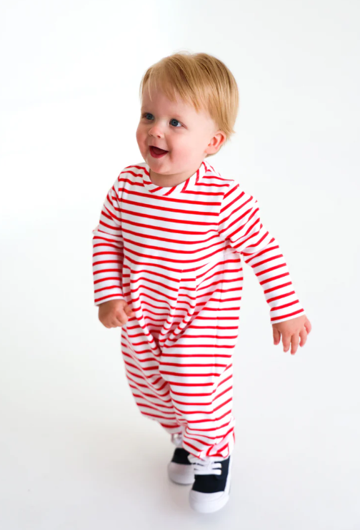 TBBC BRADFORD ROMPER RICHMOND RED STRIPE