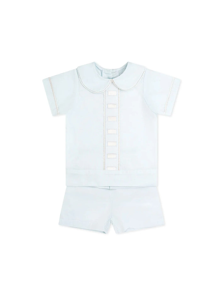 LULLABY SET NATE SHORT SET BLESSINGS BLUE BATISTE