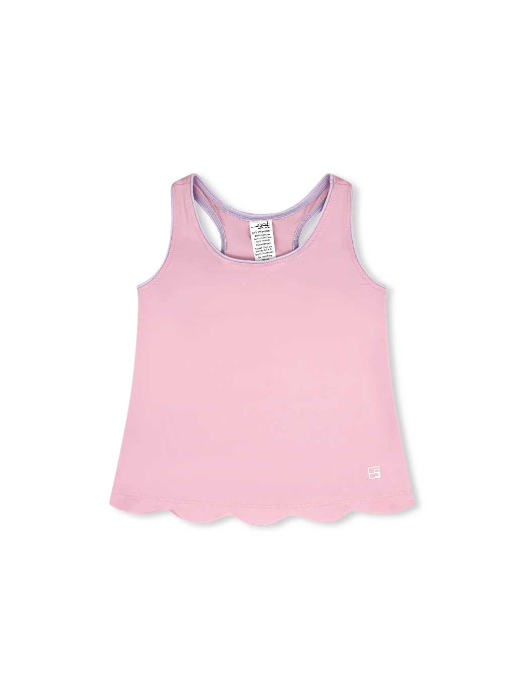 SET ATHLEISURE ANNA SCALLOP TANK COTTON CANDY PINK