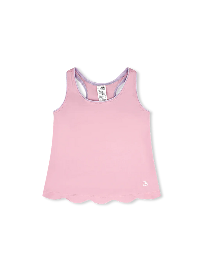 SET ATHLEISURE ANNA SCALLOP TANK COTTON CANDY PINK