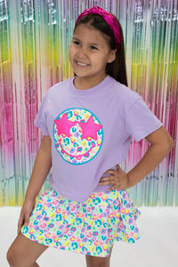 AZARHIA NEON LEOPARD GATHERED SKORT