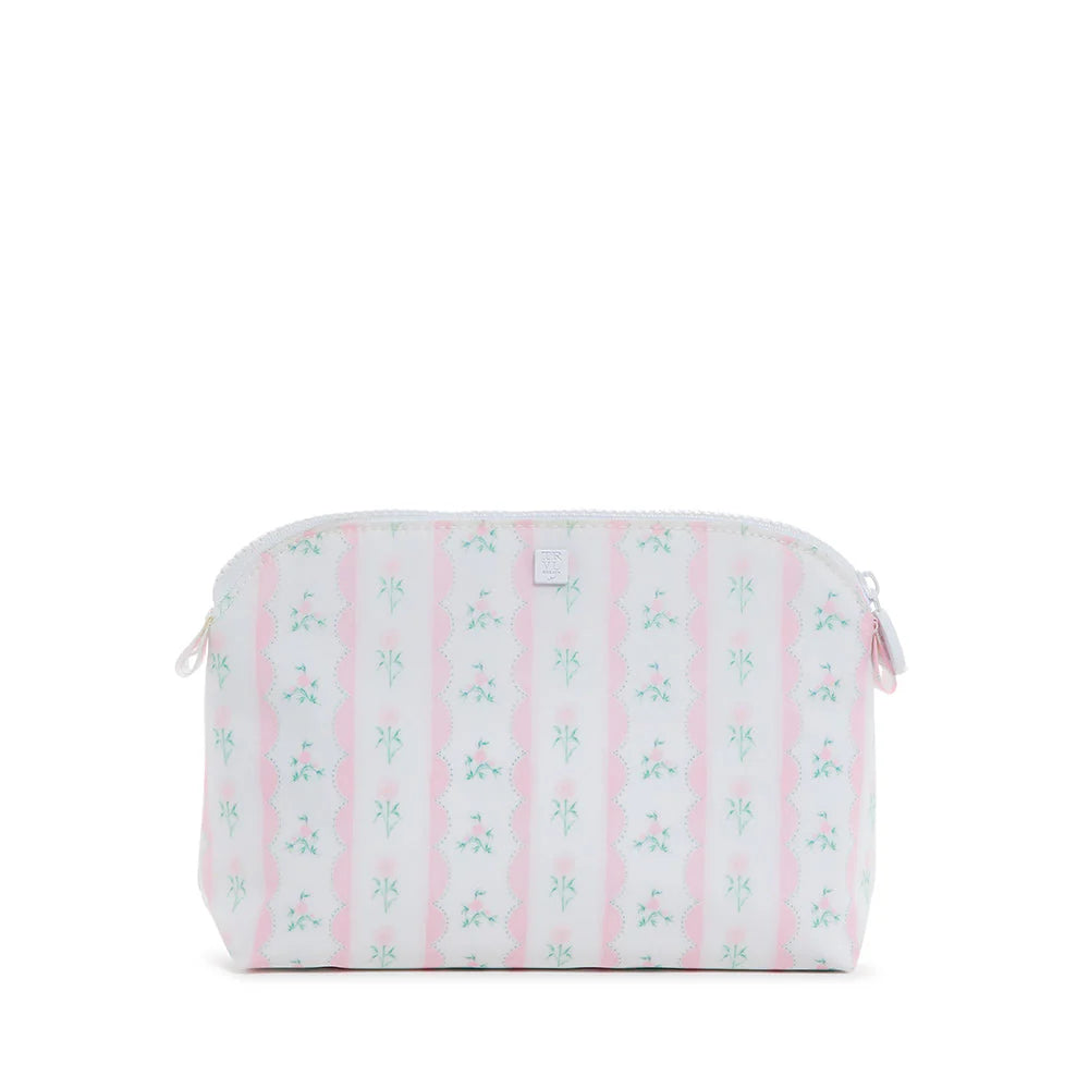 TRVL GOODIE COSMETIC BAG RIBBON FLORAL PINK