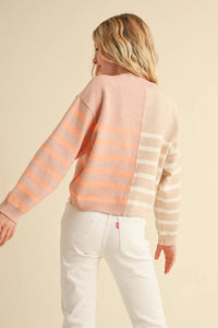 HEART AND ARROW TWEEN CREWNECK COLORBLOCK PULLOVER