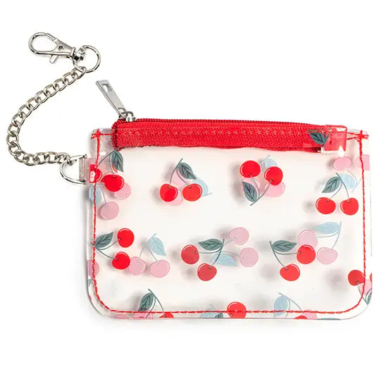 LIVING ROYAL KEYCHAIN POUCH CLEAR CHERRY