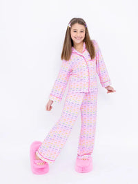 PREPPY GOOSE RAINBOWS AND STARS LONG SLEEVE JERSEY PAJAMA SET