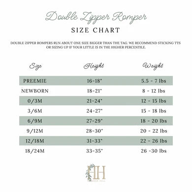 HAMNER HILL DOUBLE ZIPPER ROMPER SLEIGH BELLS