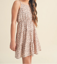 HEART & ARROW TWEEN STRAPPY TIERED DRESS