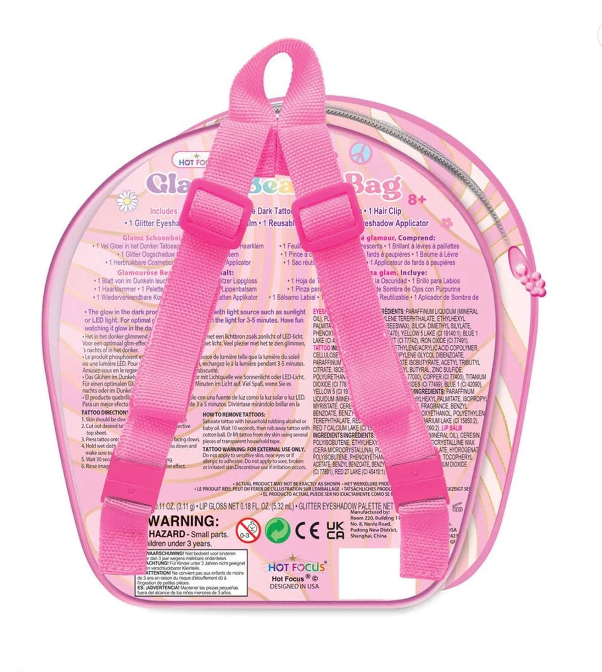 HOT FOCUS GLAMZ BEAUTY BAG GROOVY FLOWER