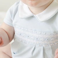 MAGNOLIA BABY HAZEL AND HUDSON SMOCKED COLLARED BUBBLE