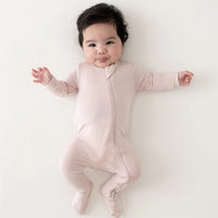 KYTE BABY ZIPPERED FOOTIE BLUSH