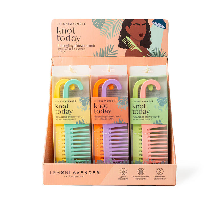 LEMON LAVENDER KNOT TODAY DETANGLING 2 PK SHOWER COMB