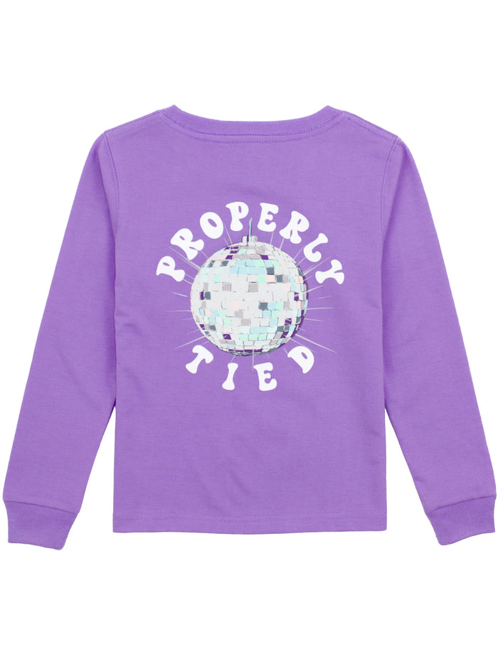 PROPERLY TIED GIRLS DISCO BALL LS LIGHT PURPLE