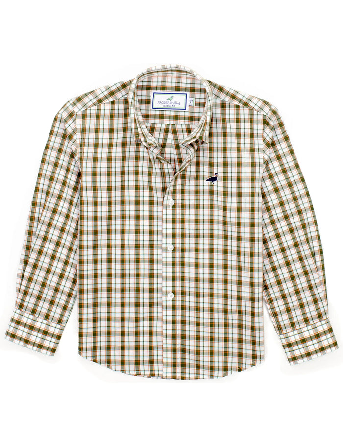 PROPERLY TIED LD BOYS SEASONAL SPORTSHIRT OLIVE GROVE