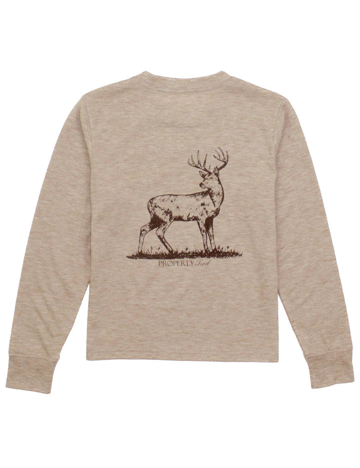 PROPERLY TIED LD BOYS PORTLAND POCKET TEE WHITETAIL SAND