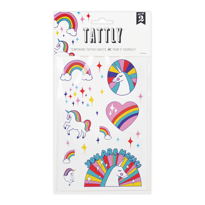 TATTLY RAINBOW UNICORN SHEET TATTOO