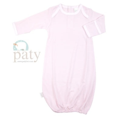 PATY PIMA OVERLAP SHOULDER GOWN PINK STRIPE
