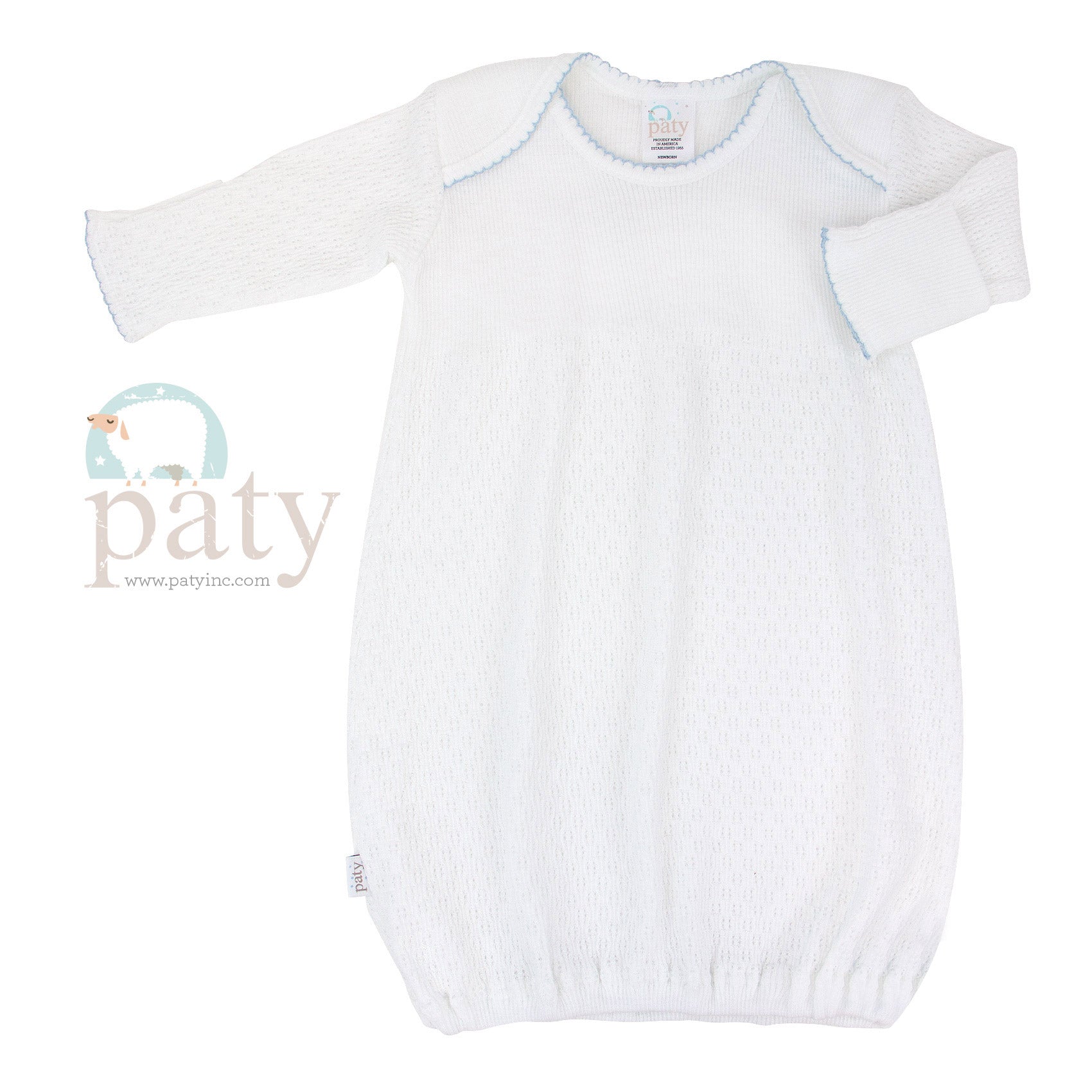 Paty LS Lap Shoulder Day Gown with Colored Trim main image 0