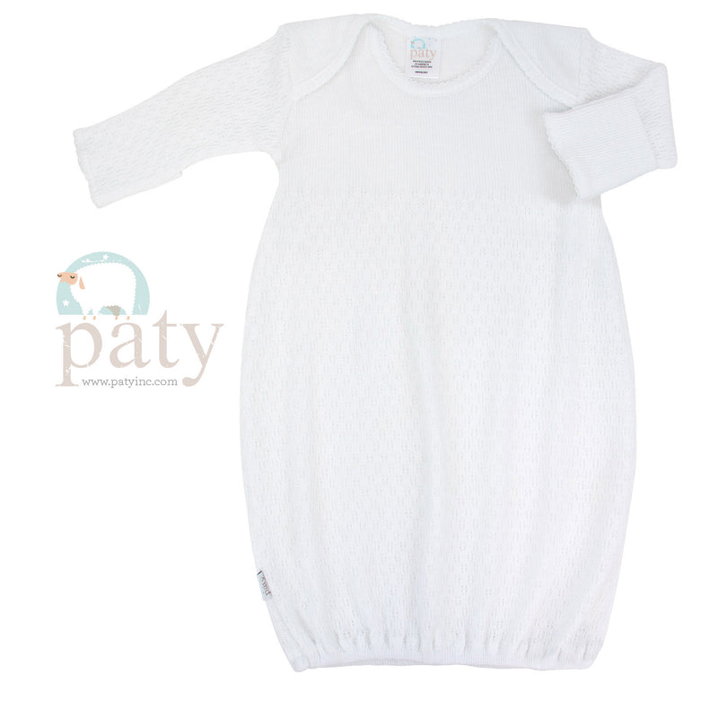 PATY LAP SHOULDER GOWN WHITE NEWBORN