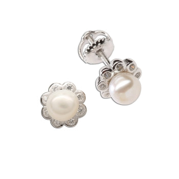 Girls Sterling Silver Pink Pearl Stud Screw Back Earrings for Kids –  Cherished Moments Jewelry