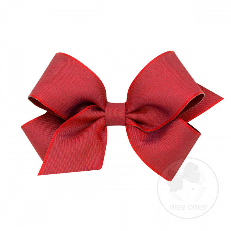 WEE ONES GROSGRAIN CRANBERRY BOW CRB