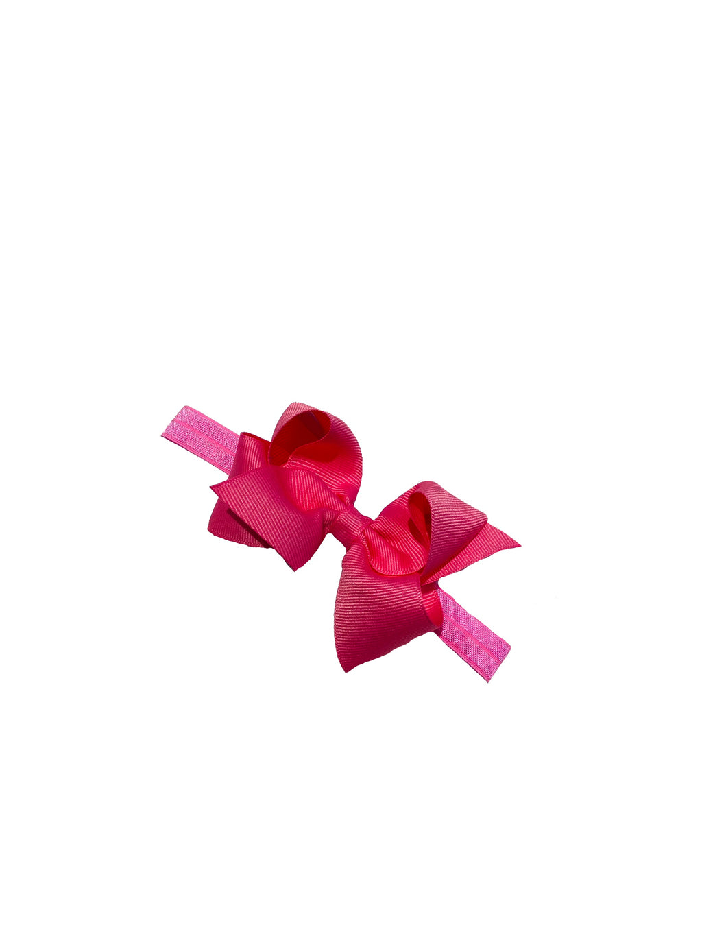 WEE ONES GROSGRAIN BOW ON MATCHING BAND HOT PINK HPK
