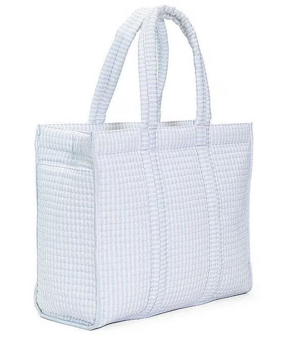 Quilted Mini Go Go Tote Pimlico Stripe Chambray