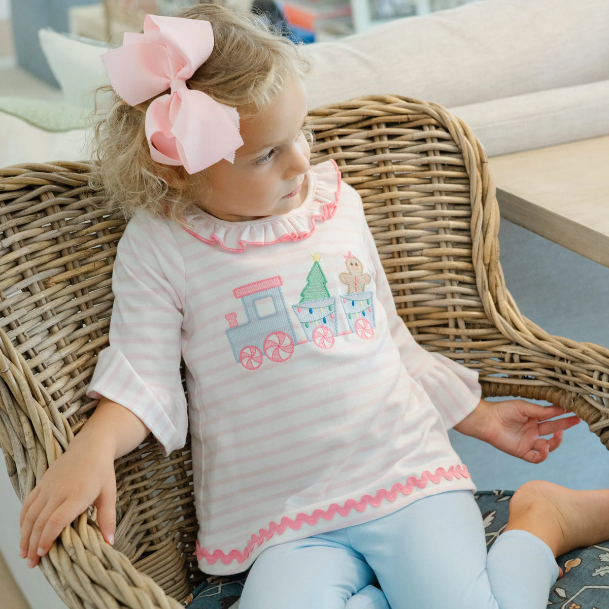 THE BAILEY BOYS GINGERBREAD EXPRESS GIRLS TUNIC PANT SET