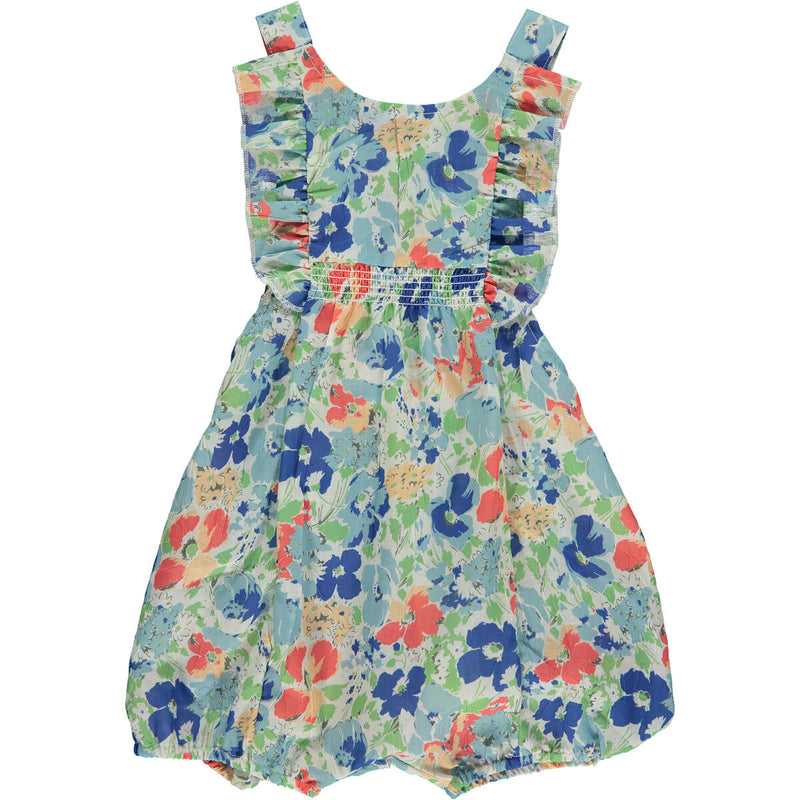 VIGNETTE KRISTIN SHORTY ROMPER CORAL BOUQUET